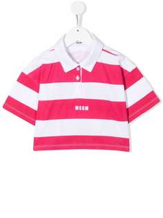 MSGM Kids рубашка поло с вышитым логотипом