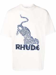 Rhude футболка с леопардовым принтом
