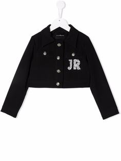 John Richmond Junior джинсовая куртка с вышитым логотипом