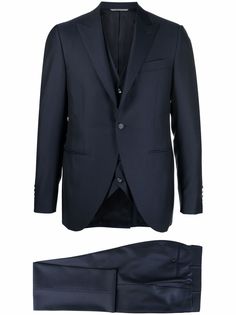 Canali костюм-тройка из смесовой шерсти