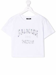Balmain Kids футболка со стразами