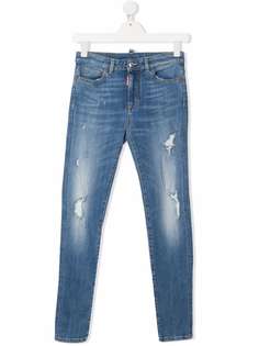 Dsquared2 Kids узкие джинсы с эффектом потертости