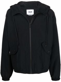 MSGM куртка на молнии с капюшоном и логотипом