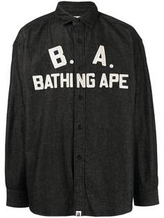 A BATHING APE® рубашка с вышитым логотипом Bape