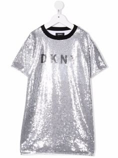 Dkny Kids платье с пайетками и логотипом