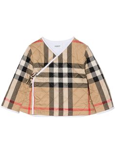 Burberry Kids пуховик в клетку Vintage Check