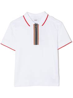 Burberry Kids рубашка поло с отделкой Icon Stripe