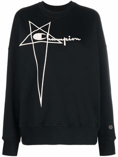 Rick Owens X Champion толстовка с вышитым логотипом
