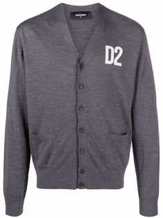Dsquared2 шерстяной кардиган с вышитым логотипом