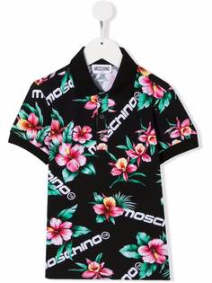 Moschino Kids рубашка с короткими рукавами и цветочным принтом