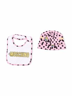 Moschino Kids комплект из шапки и нагрудника с логотипом