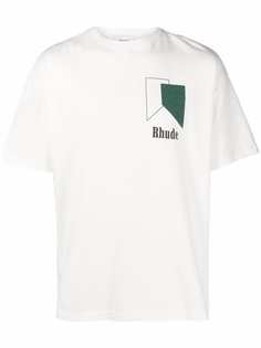 Rhude футболка оверсайз с логотипом