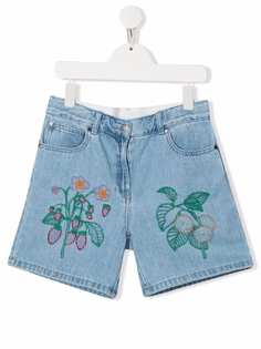 Stella McCartney Kids джинсовые шорты с вышивкой