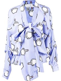 Natasha Zinko рубашка Pixel Middle Finger