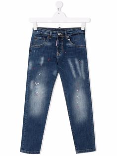 Dsquared2 Kids узкие джинсы с эффектом потертости
