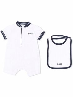 BOSS Kidswear боди с воротником поло и контрастной отделкой