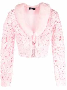 Blumarine кардиган с искусственным мехом