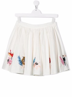 Kenzo Kids расклешенная юбка с вышивкой