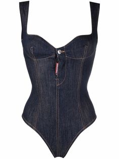 Dsquared2 джинсовое боди с бюстье