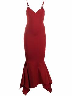 Alexandre Vauthier платье-комбинация с V-образным вырезом и баской