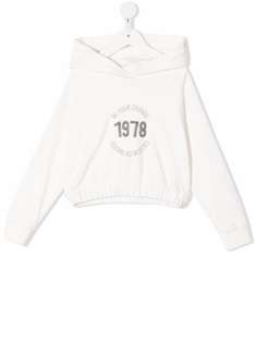 Brunello Cucinelli Kids укороченное худи с надписью