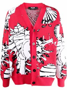 MSGM кардиган вязки интарсия с узором