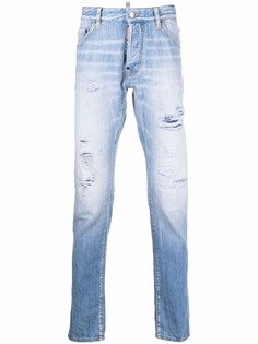 Dsquared2 прямые джинсы с эффектом потертости