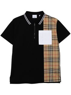 Burberry Kids платье-рубашка поло со вставкой в клетку Vintage Check