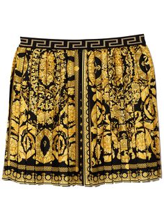 Versace Kids плиссированная юбка с принтом Barocco