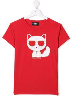 Karl Lagerfeld Kids футболка с принтом Choupette