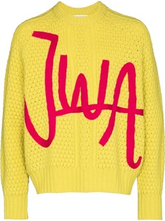 JW Anderson джемпер фактурной вязки с логотипом