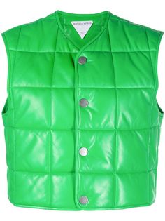Bottega Veneta дутый кожаный жилет