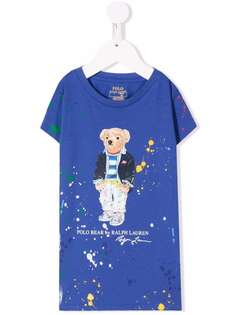 Ralph Lauren Kids футболка Polo Bear с эффектом разбрызганной краски