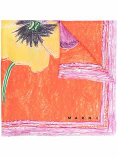 Marni шелковый платок с цветочным принтом
