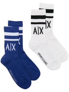 Armani Exchange комплект из двух пар носков с логотипом