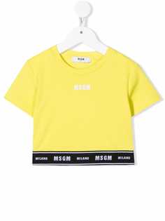 MSGM Kids футболка с вышитым логотипом