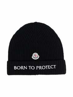 Moncler Enfant шерстяная шапка бини Born To Protect