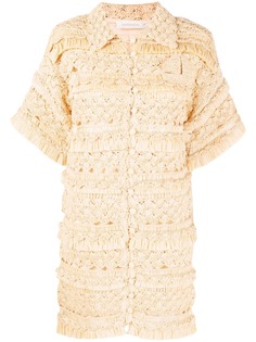 ZIMMERMANN короткое платье-рубашка в технике кроше