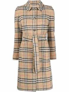 Burberry Pre-Owned шерстяное пальто 2000-х годов в клетку Vintage Check