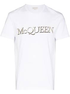Alexander McQueen футболка с вышитым логотипом