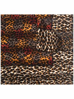 Yves Saint Laurent Pre-Owned шелковый платок 1980-х годов с леопардовым принтом