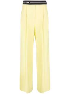 MSGM расклешенные брюки с логотипом