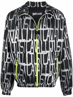 Just Cavalli куртка с воротником-воронкой и логотипом