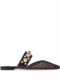 Jimmy Choo плетеные мюли с заостренным носком