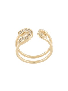 Sydney Evan кольцо Safety Pin из желтого золота с бриллиантами