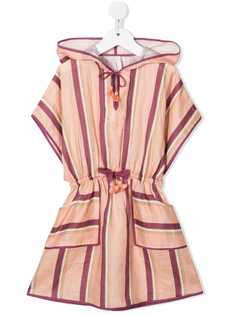 ZIMMERMANN Kids полосатое платье с капюшоном