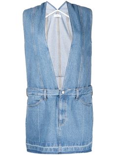 Toga джинсовое платье с глубоким V-образным вырезом