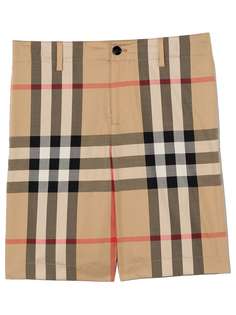 Burberry Kids клетчатые шорты строгого кроя