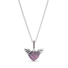 Колье Pavé Heart & Angel Wings Pandora