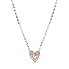 Колье Sparkling Freehand Heart Pandora